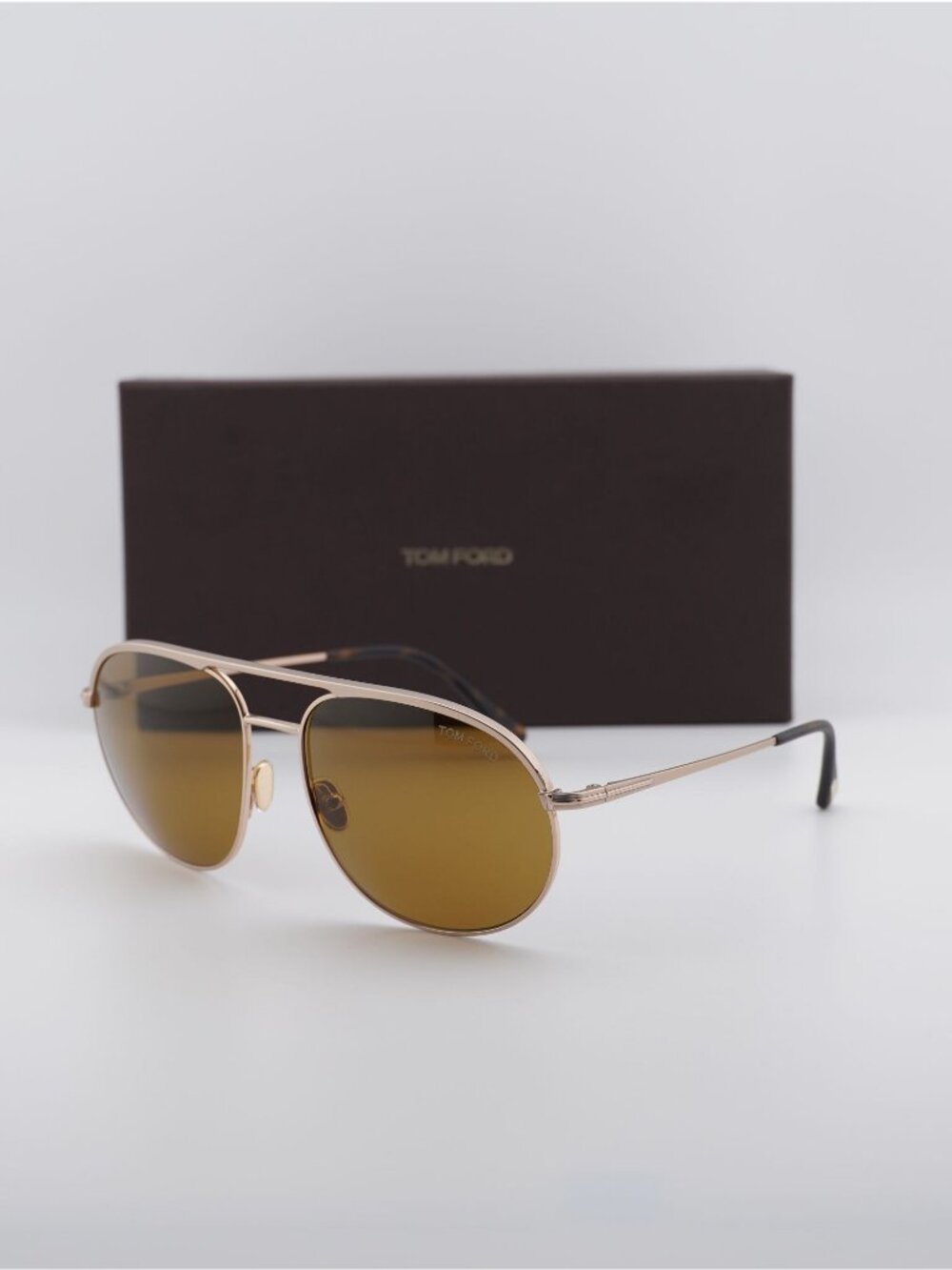 Tom Ford Gio FT0772 29E Aviator Sunglasses -Matte Rose Gold/ Brown